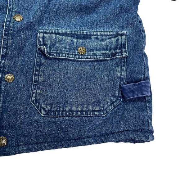 Vintage Oshkosh B'gosh Denim Chore Coat Barn Jacket Flannel Lined Youth L 4T - Picture 3 of 9